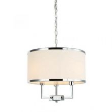 Casa cromo S lampa wisząca abażur biały krem 3x12W E14 chrom